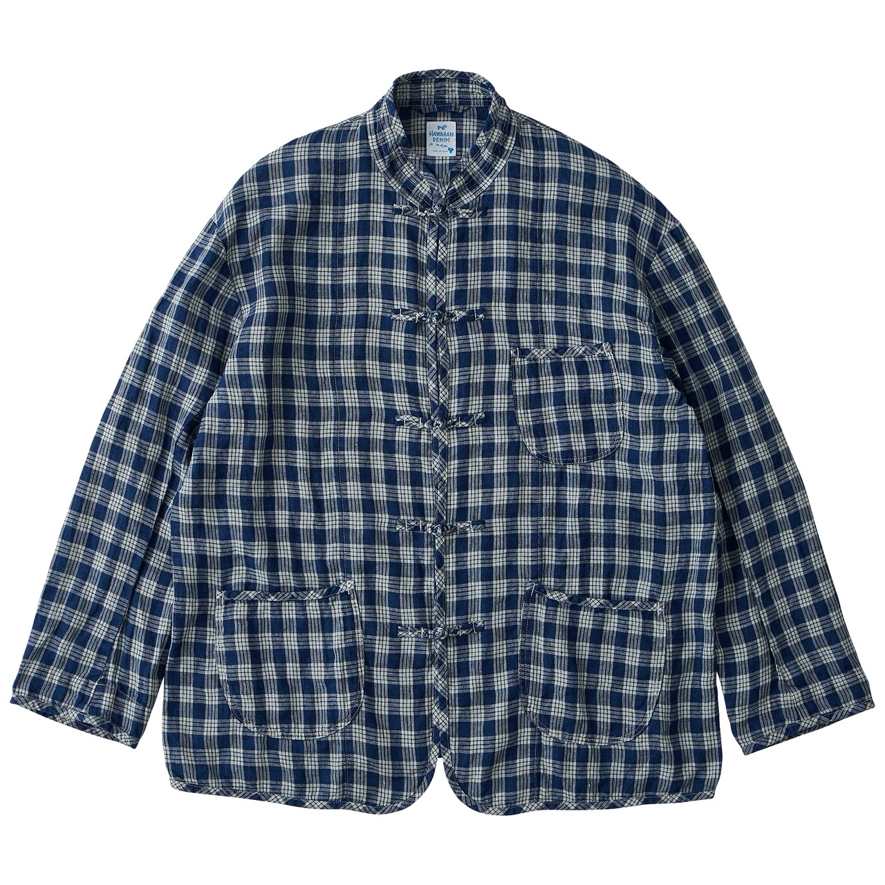 PORTER CLASSIC(ポータークラシック)LINEN PALAKA CHINESE JACKET -NAVY-|ポータークラシック京都