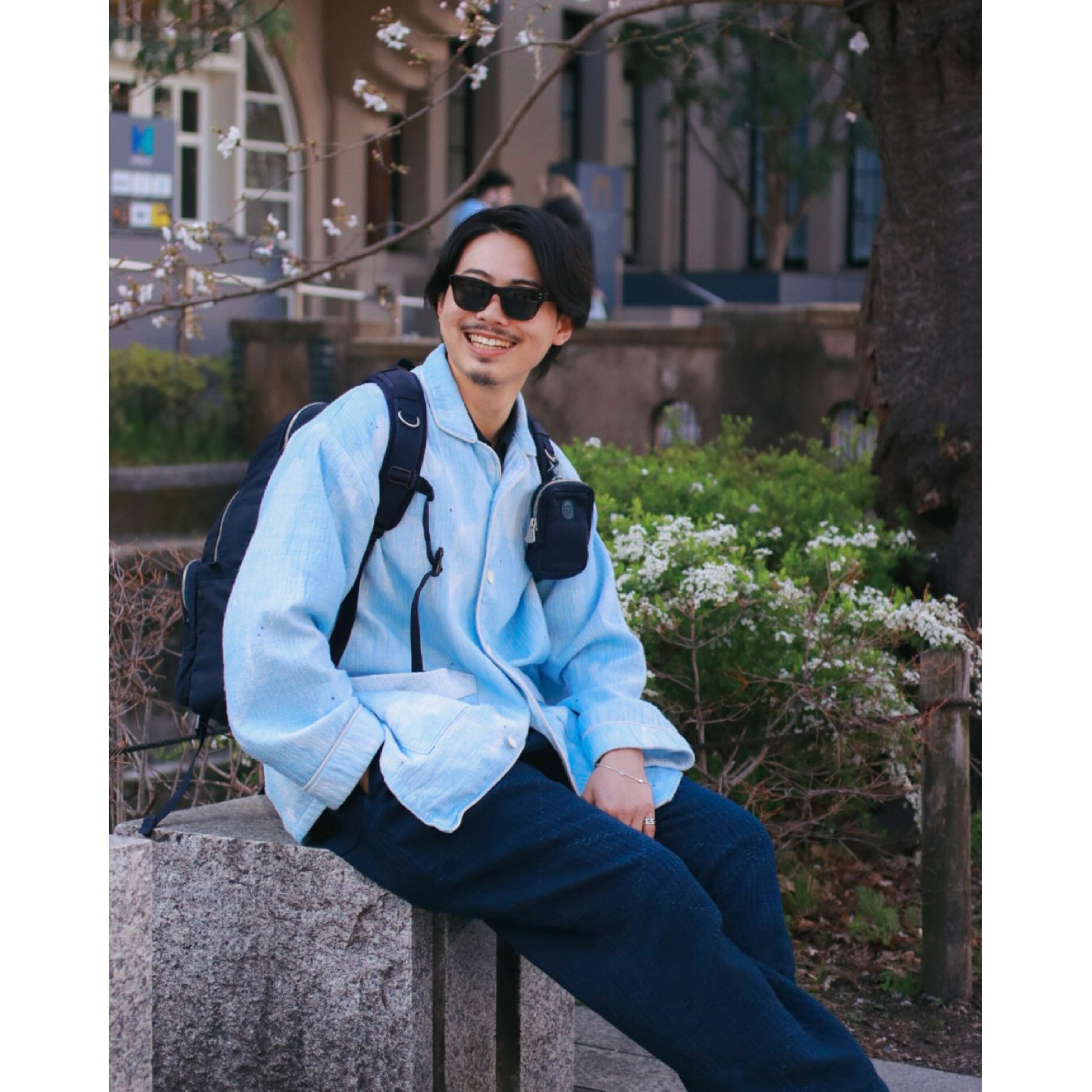 PORTER CLASSIC(ポータークラシック)PAINTED SASHIKO WATERCOLOR PAJAMA CARDIGAN|ポータークラシック京都