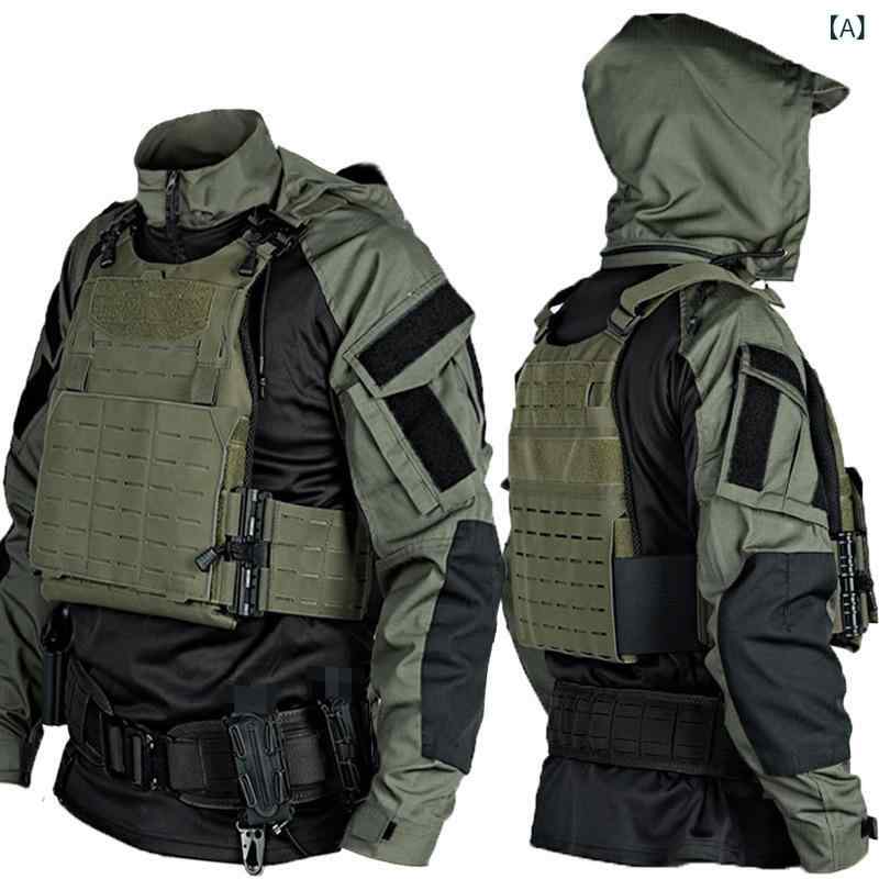 セットアップ メンズ タクティカル アサルト コンバットウェア フロッグスーツ 戦闘服 難燃 トップス パンツ 麻混 シャツスタイル スポーツ アウトドア ブラック グレー 春秋