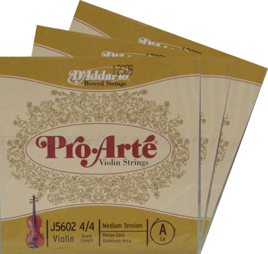 【ProArte】プロアルテ バイオリン弦 2A、3D、4G セット　4/4～1/8