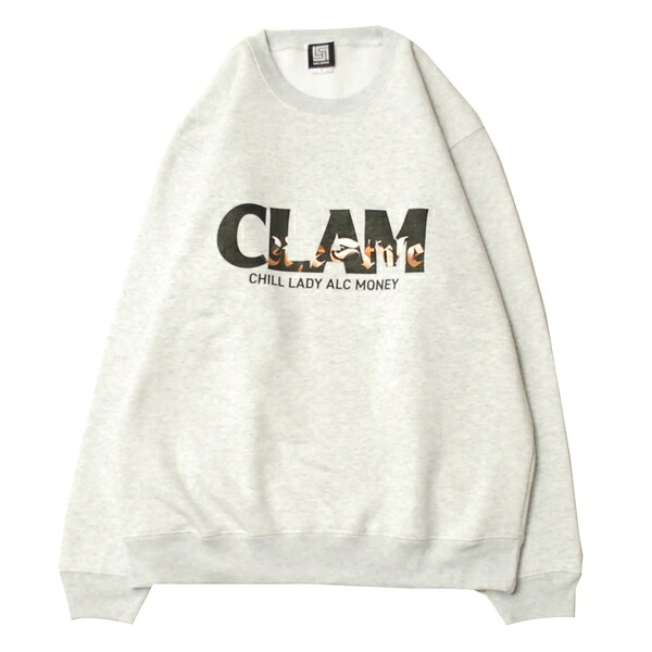 ミュージック MUSICK CLAM IN DA LADY SWEAT ASH / アッシュ クルーネック スウェット トレーナー