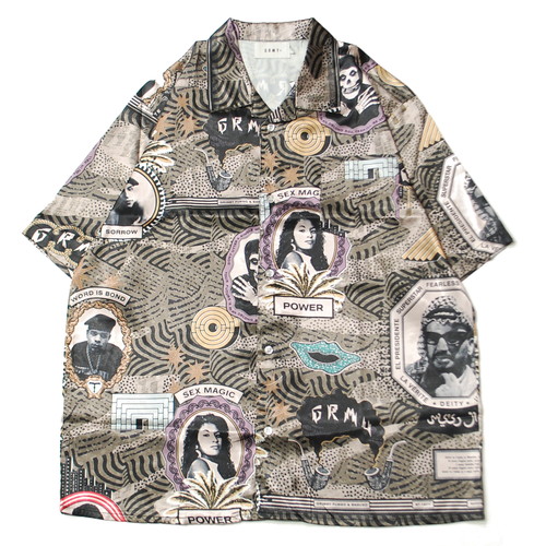 グライミー GRIMEY SUPASTAR SATIN BUTTON UP S/S SHIRT OLIVE / オリーブ シャツ 半袖|POSSIBILITY