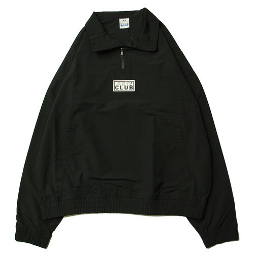 労働者階級野球クラブ PRO CLUB COMFORT COTTON / NYLON HALF ZIP TRACK JACKET BLACK / 黒いこと ナイロン ハーフジップ 貨物自動車 上衣