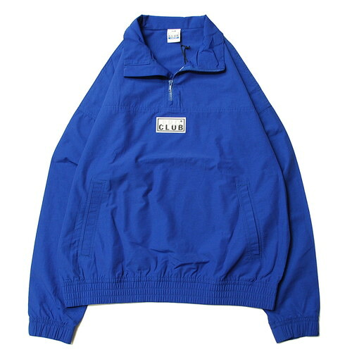 プロクラブ PRO CLUB COMFORT COTTON / NYLON HALF ZIP TRACK JACKET BLUE / ブルー ナイロン ハーフジップ トラック ジャケット|POSSIBILITY