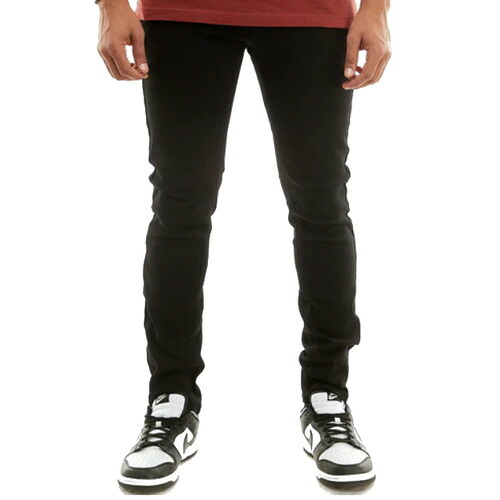 ケーディーエヌケー ジーンズ KDNK DENIM 5-POCKET SKINNY TWILL PANTS BLACK / 黒いこと スキニー ズボン下