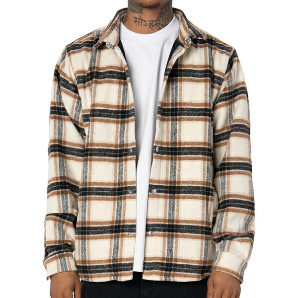 労働者階級野球クラブ PRO CLUB HEAVYWEIGHT FLANNEL SHIRTS JACKET BROWN CREAM PLAID /  ブラウンクリームプレイド 綿ネル プルオーバー 上衣
