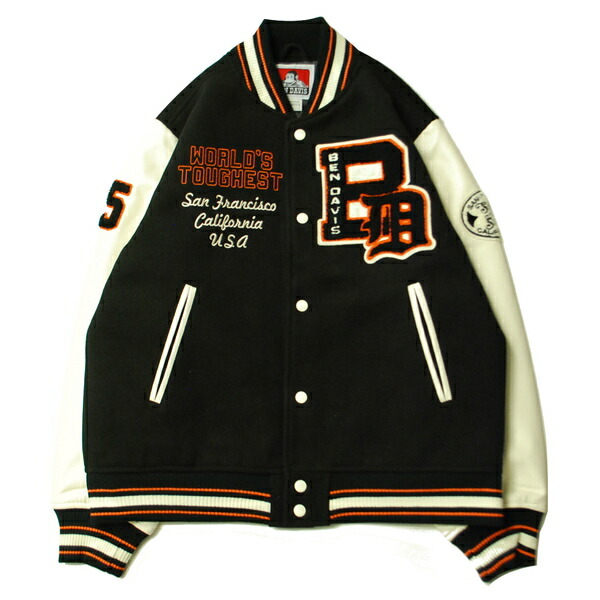 ベン デイビス BEN DAVIS BD STADIUM JACKET BLACK × IVORY / ブラック × アイボリー スタジアム ジャケット|POSSIBILITY