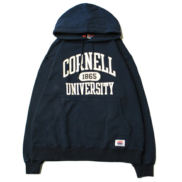 ナツメグ NUTMEG CORNELL ARCH LOGO HOODIE NAVY / ネイビー フード パーカー アーチロゴ