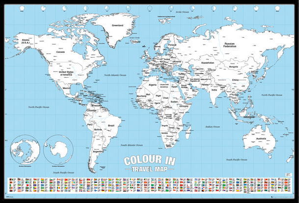 楽天市場 世界地図 白地図 色塗り ポスターフレームセット 英語表記