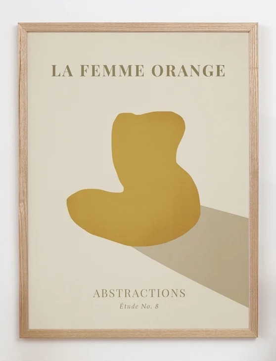 【楽天市場】【30x40cm】CARO CARO PRINTS | Orange Nude Art Print (FGRT-03) | アート ...