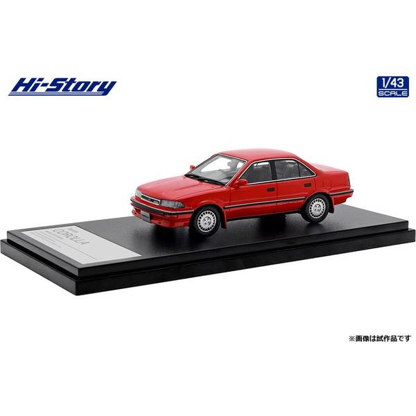 ハイストーリー 1/43 トヨタ カローラセダンGT AE92 1987 スーパーレッドII 完成品ミニカー HS457RE