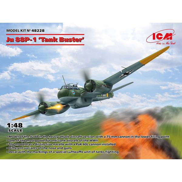 ICM 1/48 ユンカース 88P-1 タンクバスター スケールモデル 48228