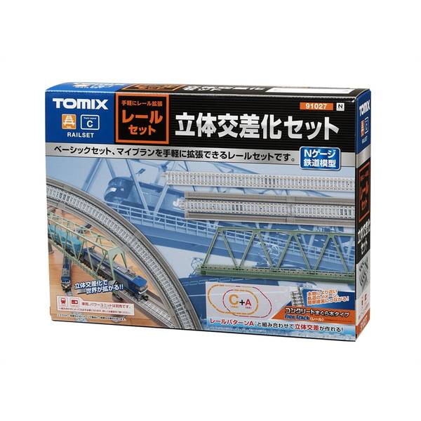 中古 Nゲージ オリジナルスターターセット 立体交差レール+車両付き 入門用 カント付レール立体交差セット(レールパターンCC)｜製品情報
