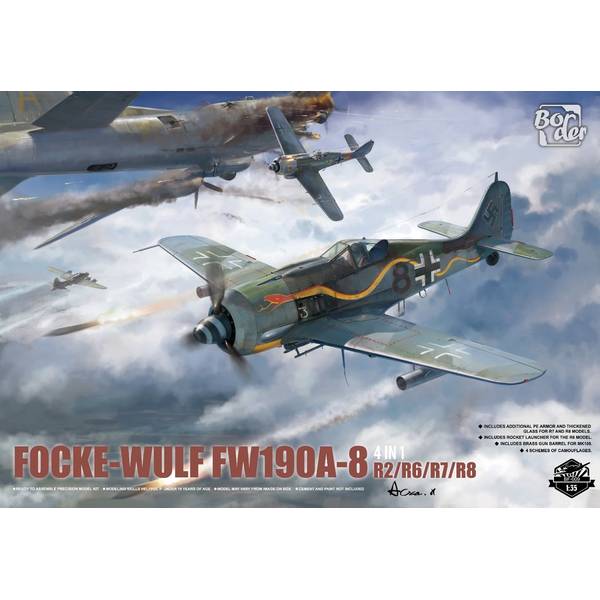 ボーダーモデル 1/35 フォッケウルフ Fw190 A-8 4in1(R2/R6/R7/R8) スケールモデル BF009