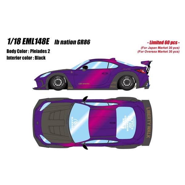 アイドロン 1/18 トヨタ lb nation GR86 プレアデス2 完成品ミニカー EML148E|ポストホビーWEBSHOP