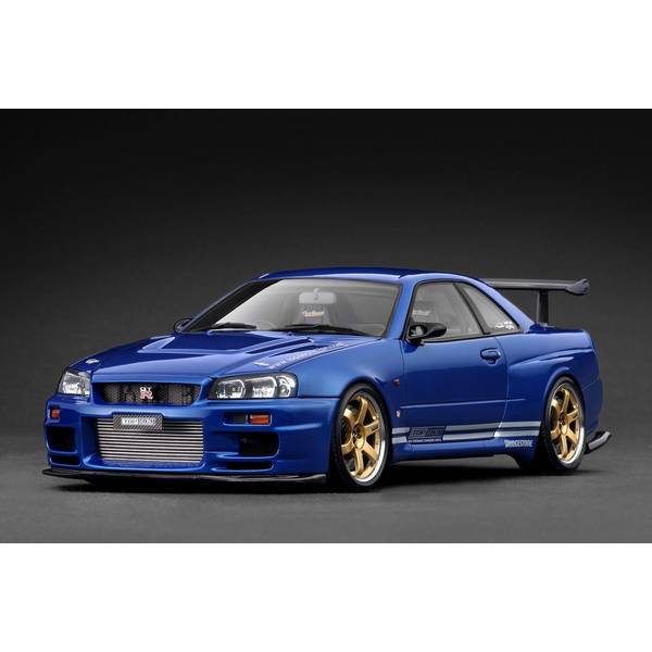 イグニッションモデル 1/18 ニッサン TOP SECRET 34GT-R BNR34 ブルーメタリック 完成品ミニカー IG3848