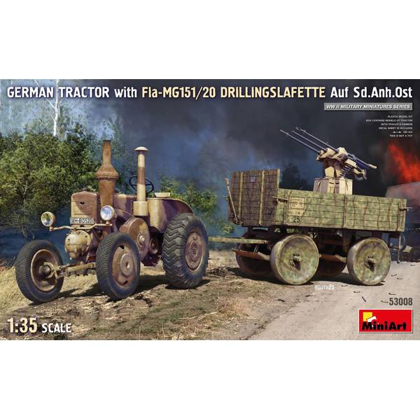 ミニアート 1/35 ドイツトラクター Fla-MG151/20 ドリリング搭載 スケールモデル MA53008