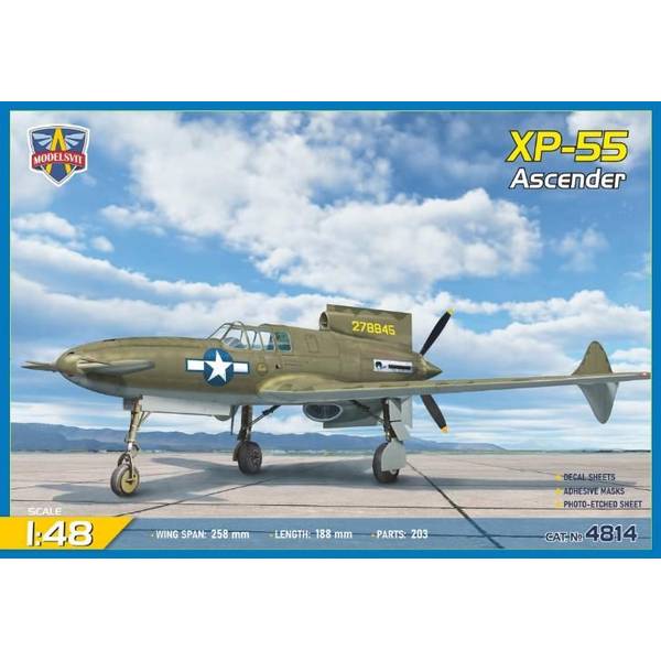 モデルズビット 1/48 カーチス XP-55 アセンダー 試作戦闘機 1号機 スケールモデル MDV4814