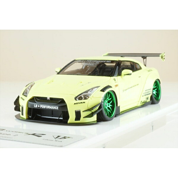 アイドロン 1/43 LB-WORKS R35 ニッサン GT-R Type2 ライトイエロー 宮沢模型流通限定 完成品ミニカー MZE009|ポストホビーWEBSHOP