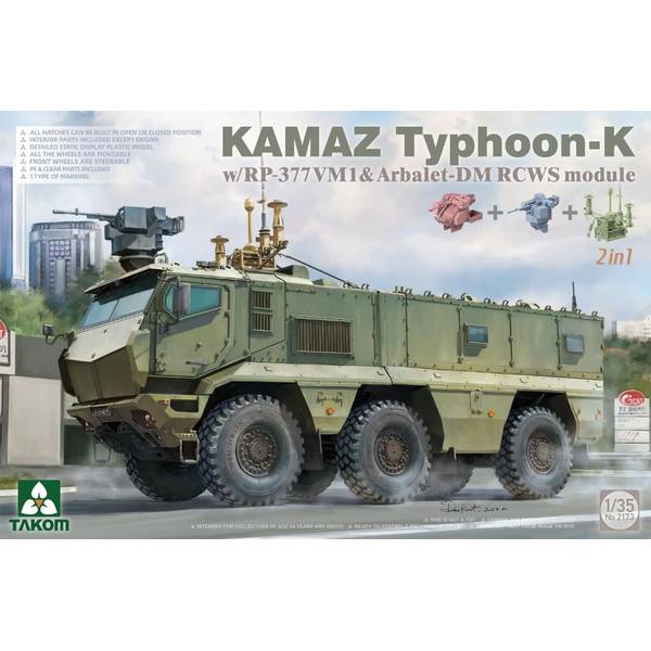 タコム 1/35 KamAZ タイフーン K w/RP-377VM1 & アルバレット-DM RCWS モジュール 2 in 1 スケールモデル TKO2173