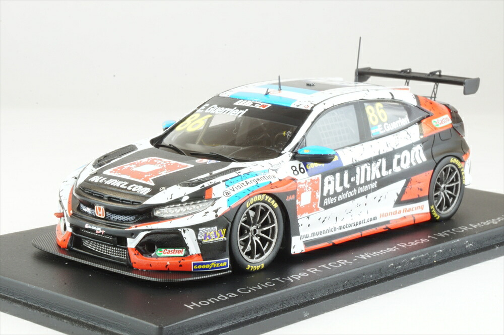 スパーク 1/43 ホンダ シビック Type R TCR No.86 2020 WTCR Race1 AragonII ウィナー E.Guerrieri 完成品ミニカー S8967