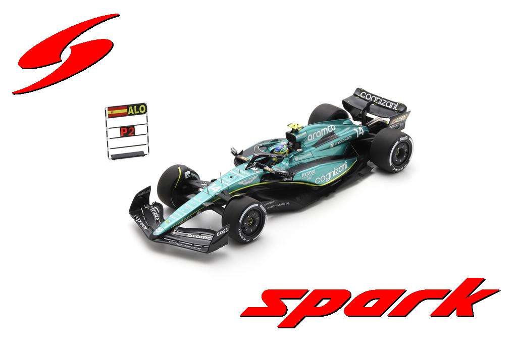スパーク 1/18 アストンマーチン AMR23 No.14 2023 F1 カナダGP 2位 F.アロンソ ピットボード付 完成品ミニカー 18S956