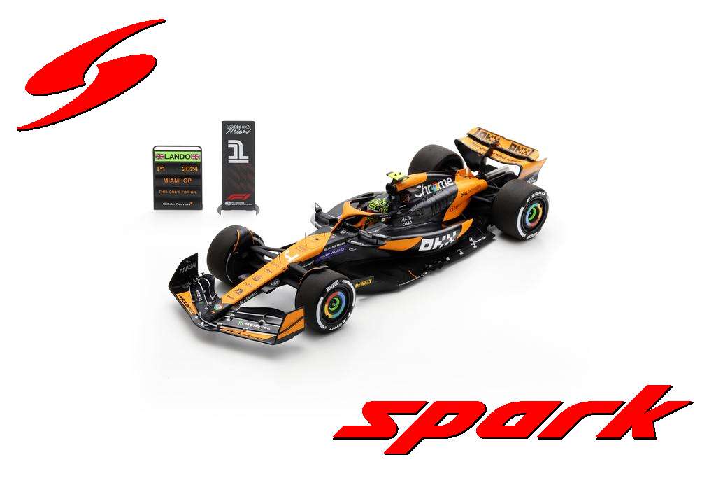 ぴかぴか光る 1/18 MCL38 No.4 マクラーレン 2024 F1 マイアミGP ウィナー L.ノ栗鼠 窪溜まりゲーム盤/空間的関係ゲーム盤付 成し遂げる品ミニカー 18S986