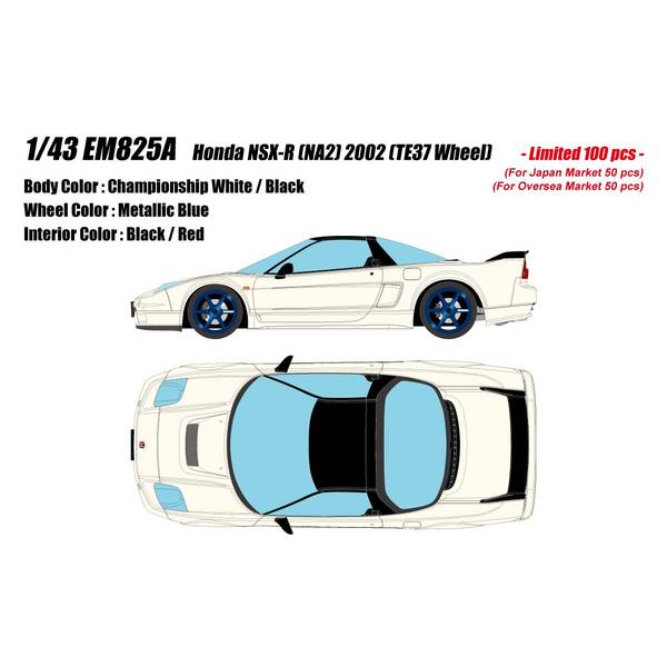 アイドロン 1/43 ホンダ NSX-R NA2 2002 TE37車輪 チャンピオンシップ白いこと 成し遂げる品ミニカー EM825A