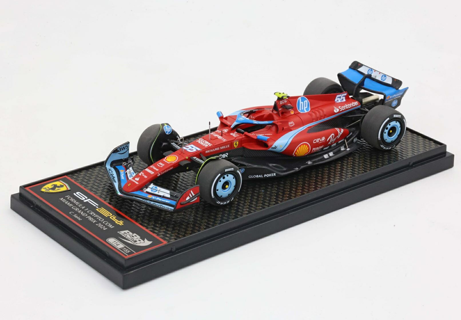 BBR 1/43 フェラーリ SF24 No.55 2024 F1 マイアミGP C.サインツ Azzurro Special Livery 完成品ミニカー BBRC301B
