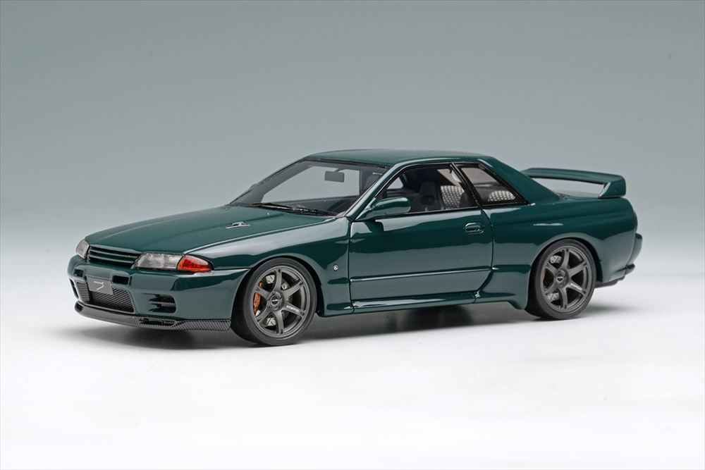 アイドロン 1/43 ニッサン BUILT BY LEGENDS マインズ スカイライン GT-R BNR32 オリベグリーン 完成品ミニカー EM679C