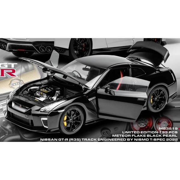 MOTORHELIX 1/18 ニッサン GT-R R35 Track Edition Engineered By NISMO T-Spec 2022 メテオフレークブラックパール 完成品ミニカー M83519