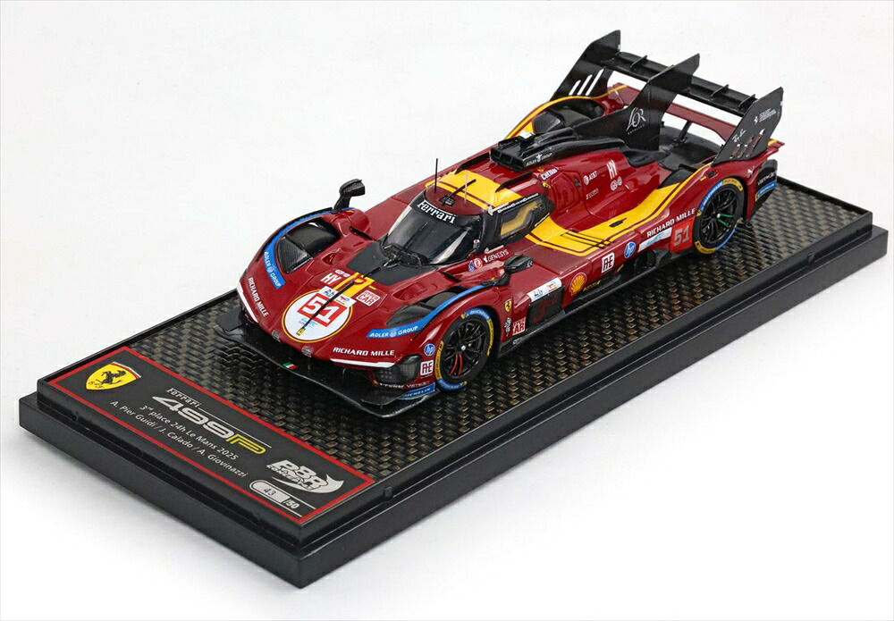 BBR 1/43 フェラーリ 499P No.51 2025 ル・マン24第四次元 A.ピエール・グイディ/A.ジョヴィナッツィ/J.カラド 切り上げる品ミニカー BBRC325B