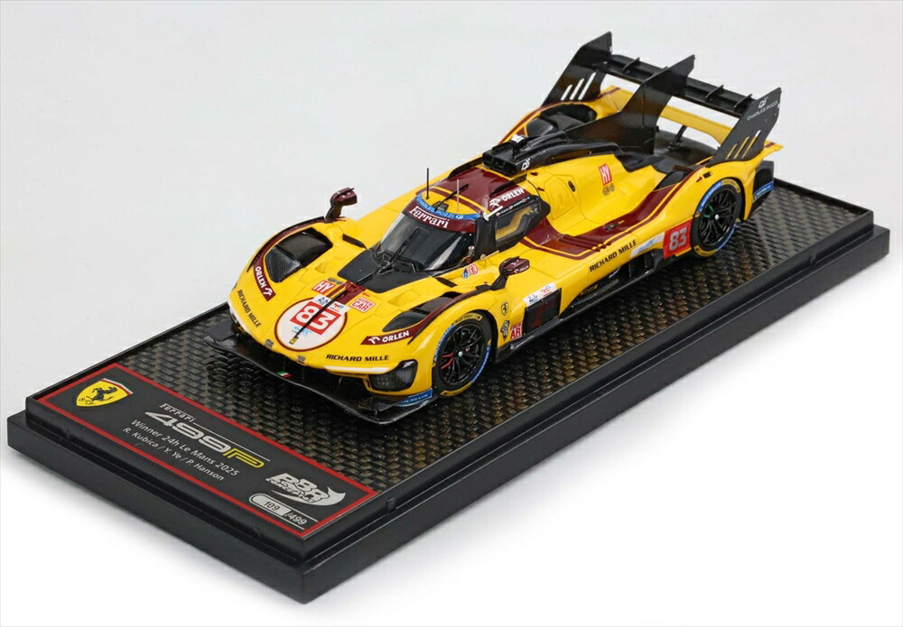 BBR 1/43 フェラーリ 499P No.83 2025 ル・マン24第四次元 ウィナー R.クビサ/Y.イーフェイ/P.ハンソン 切り上げる品ミニカー BBRC325C