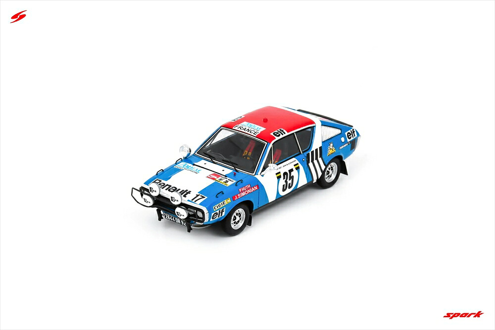 スパーク 1/43 ルノー 17 No.35 1975 WRC サファリラリー J-F.Piot/J.De Alexandris 完成品ミニカー S6194