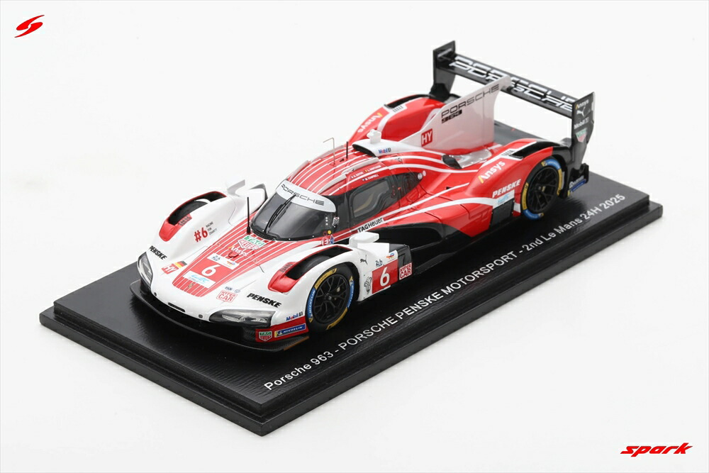 スパーク 1/43 ポルシェ 963 No.6 2025 ル・マン24時間 2位 K.Estre/L.Vanthoor/M.Campbell 完成品ミニカー S9258