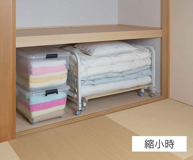 押し入れ収納 桐 押し入れラック 布団収納 布団ラック 伸縮 スライド式 木製 木製 すのこ 桐 押入れすのこ キャスター付き 布団 ふとん 押し入れ 収納 ラック 棚 湿気 Ts 80wh Potaricopubliccすのこ 布団ラック 幅調節 ふとん フトン 収納 ラック キャスター 伸長式
