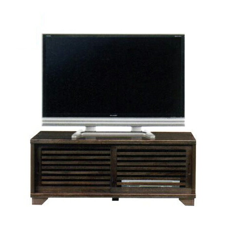 【送料無料】 テレビボード テレビ台 ローボード AVボード AV収納 【完成品】 幅120 120cm コンパクト サイズ 人気 売れてる シリーズ 格子 デザイン スライド扉 木製 和 モダン シンプル NEW古都120ハイタイプ TVボード（ブラウン）
