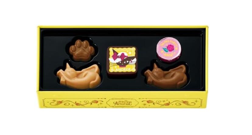 2026】ゴンチャロフ アンジュジュC (5個入り)×1缶 猫チョコ 手提げ袋