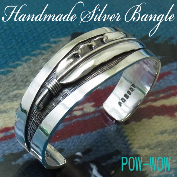 楽天市場】フェザーバングル シルバーバングル【受注製作】羽根