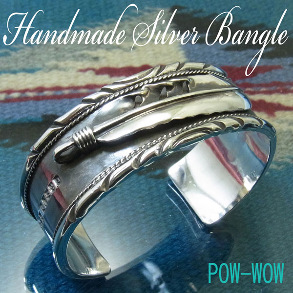 楽天市場】フェザーバングル シルバーバングル【受注製作】羽根