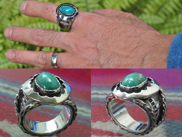 Pow Wow Handwork Men Of The Green Turquoise Turquoise Silversmith