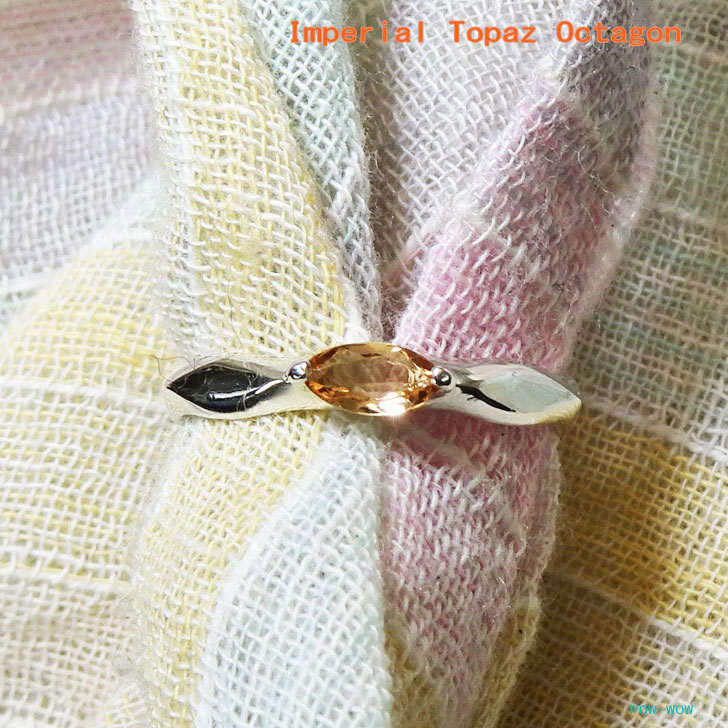 インペリアル トパーズ Octagonal Sv Ring【受注製作】OCTAGON 八角形 Handmade オクタゴン レディース メンズ シルバー 925【5号～25号】