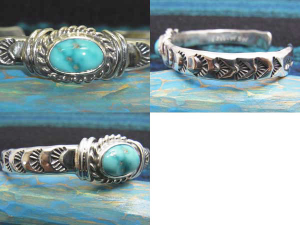 Pow Wow 925 Bracelet Turquoise Bangle Silver Bracelets Hard Rare