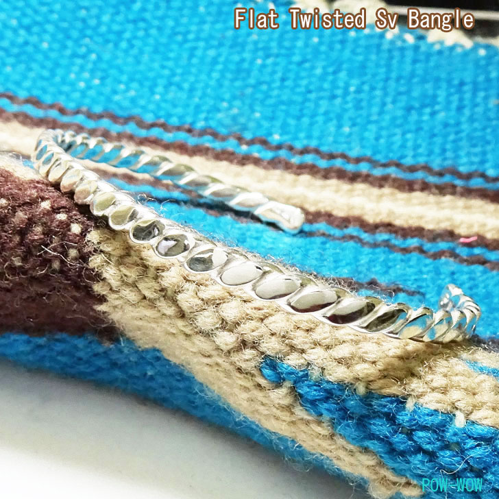 Flat Twisted Sv Bangle バングル【M】【受注製作】ねじり シルバー 925 ブレスレット フラット ツイステッド ハンドメイド 工房 銀細工師【長さ 約13.5cm～16cmまで】