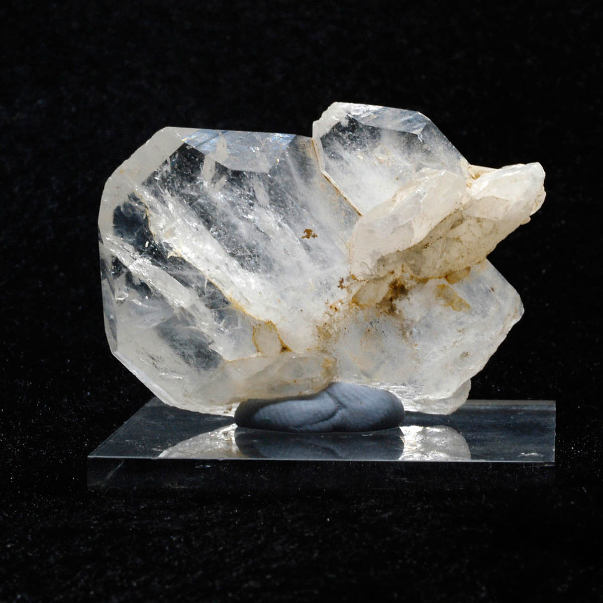 ファーデンクォーツ 原石 34g パキスタン産 透明 虹入り ボリュム感のある 水晶 アクリル台座付き