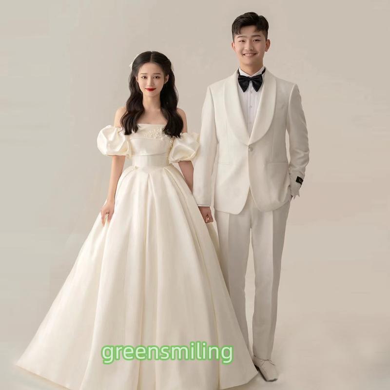 ウェディングドレス ウエディングドレス ロングドレス 二次会 結婚式 前撮り ブライダル 花嫁 オフショルダー パフスリーブ Aラインドレス 可愛い老人の日｜パワフル55ショップ 7,965円