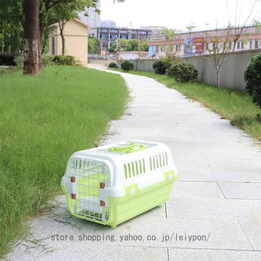 2個 小型犬用ペットキャリー 猫 キャリーケース ハードクレート ペットキャリーバッグ 多頭飼い 小動物用 車 新幹線 持ち運び 取っ手付き 航空輸送ボックス老人の日｜パワフル55ショップ