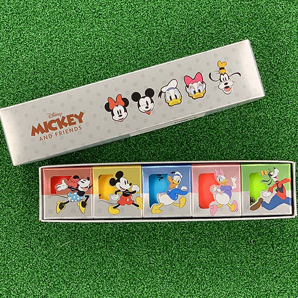 Volvik ボルビック VIVID MICKEY & FRIENDS アソートパック ゴルフボール 5球5色 ミッキー＆フレンズが勢ぞろい（ミッキーマウス、ミニーマウス、ドナルドダック、デイジーダッグ、グーフィー）【22】ゴルフボール ギフト プレゼント 贈り物画像