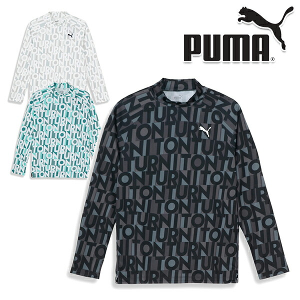 PUMA GOLF プーマ ゴルフ ニット ジャケット 千鳥 格子柄 O プーマ ニットジャケット 黒×グレー×白 前身頃千鳥格子 ウール混
