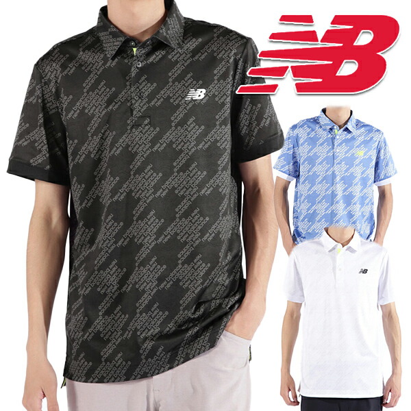 【特価】ニュー平衡にするゴルフ 春夏青写真 メンズ 半袖プルオーバー 012-4168003 NEW BALANCE GOLF S/SLEEVE COLLAR SHIRT【24】